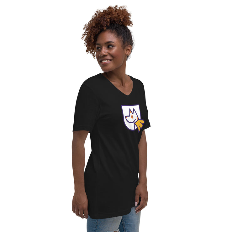 right front of unisex v-neck tee with Heather&