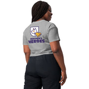 Heather's Heros® back of Grey Crop Top Shirt 